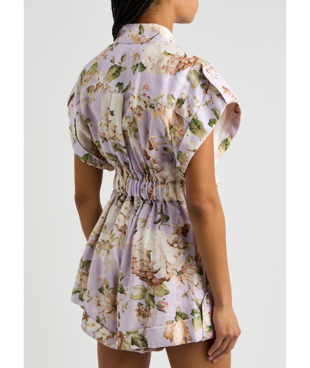 ZIMMERMANN Фиолетовый льняной комбинезон, фото 8