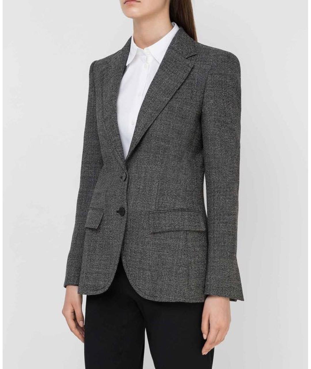 PHILOSOPHY DI LORENZO SERAFINI Антрацитовый шерстяной жакет/пиджак, фото 2