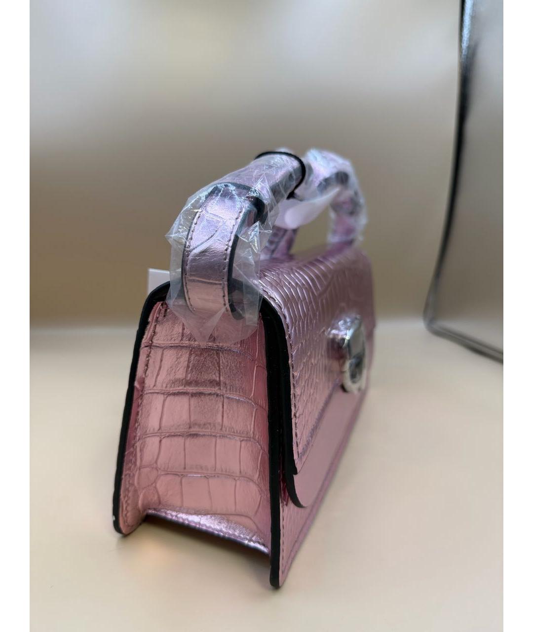 KARL LAGERFELD Розовая кожаная сумка через плечо, фото 4