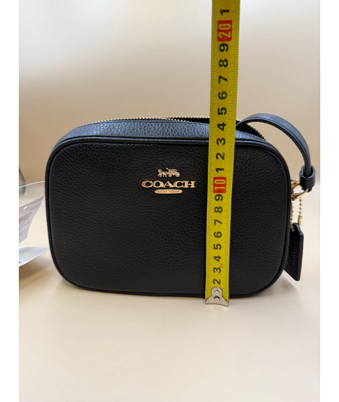 COACH Черная кожаная сумка через плечо, фото 3