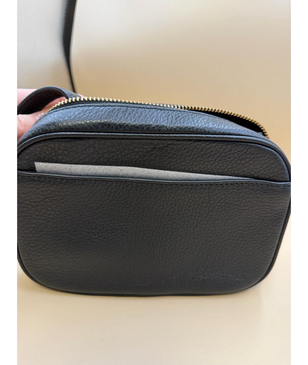 COACH Черная кожаная сумка через плечо, фото 5