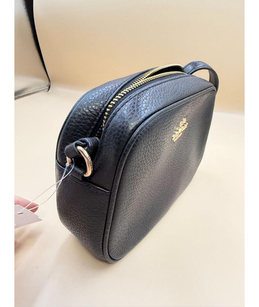 COACH Черная кожаная сумка через плечо, фото 4