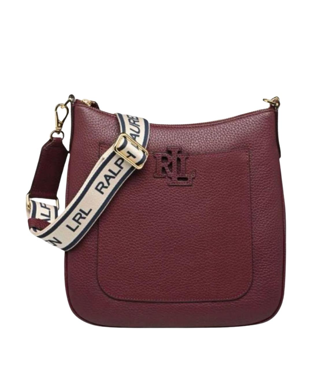 RALPH LAUREN Бордовая кожаная сумка через плечо, фото 1