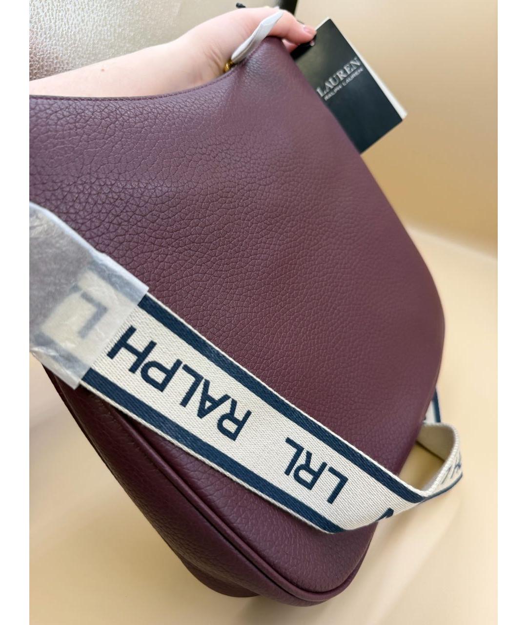 RALPH LAUREN Бордовая кожаная сумка через плечо, фото 5
