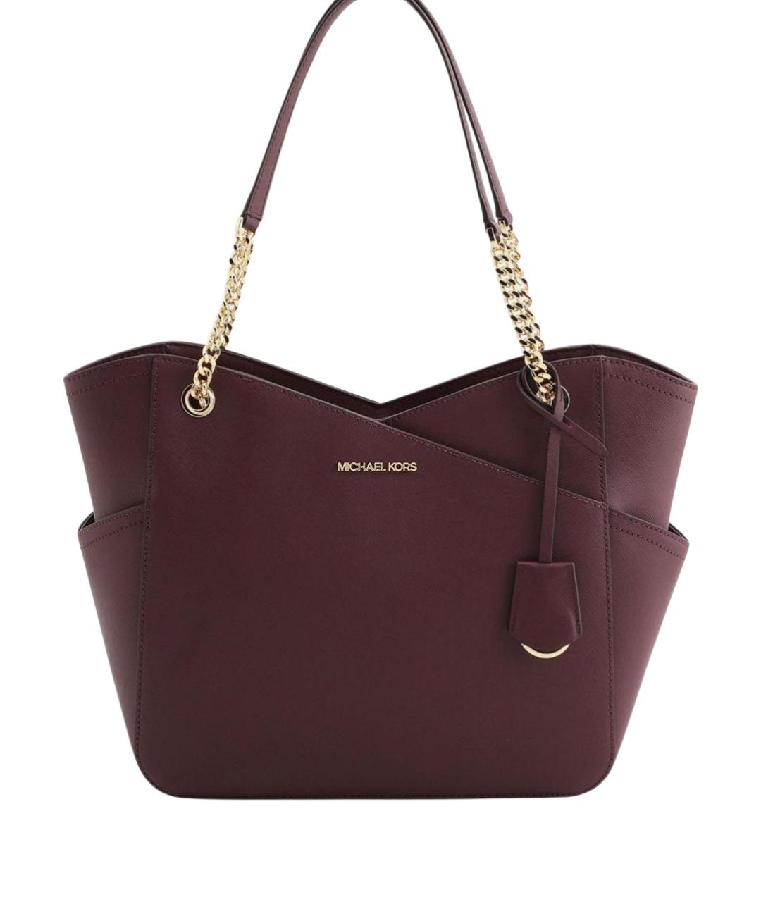 MICHAEL KORS Бордовая кожаная сумка через плечо, фото 1