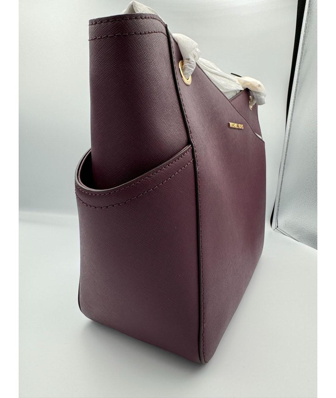 MICHAEL KORS Бордовая кожаная сумка через плечо, фото 5