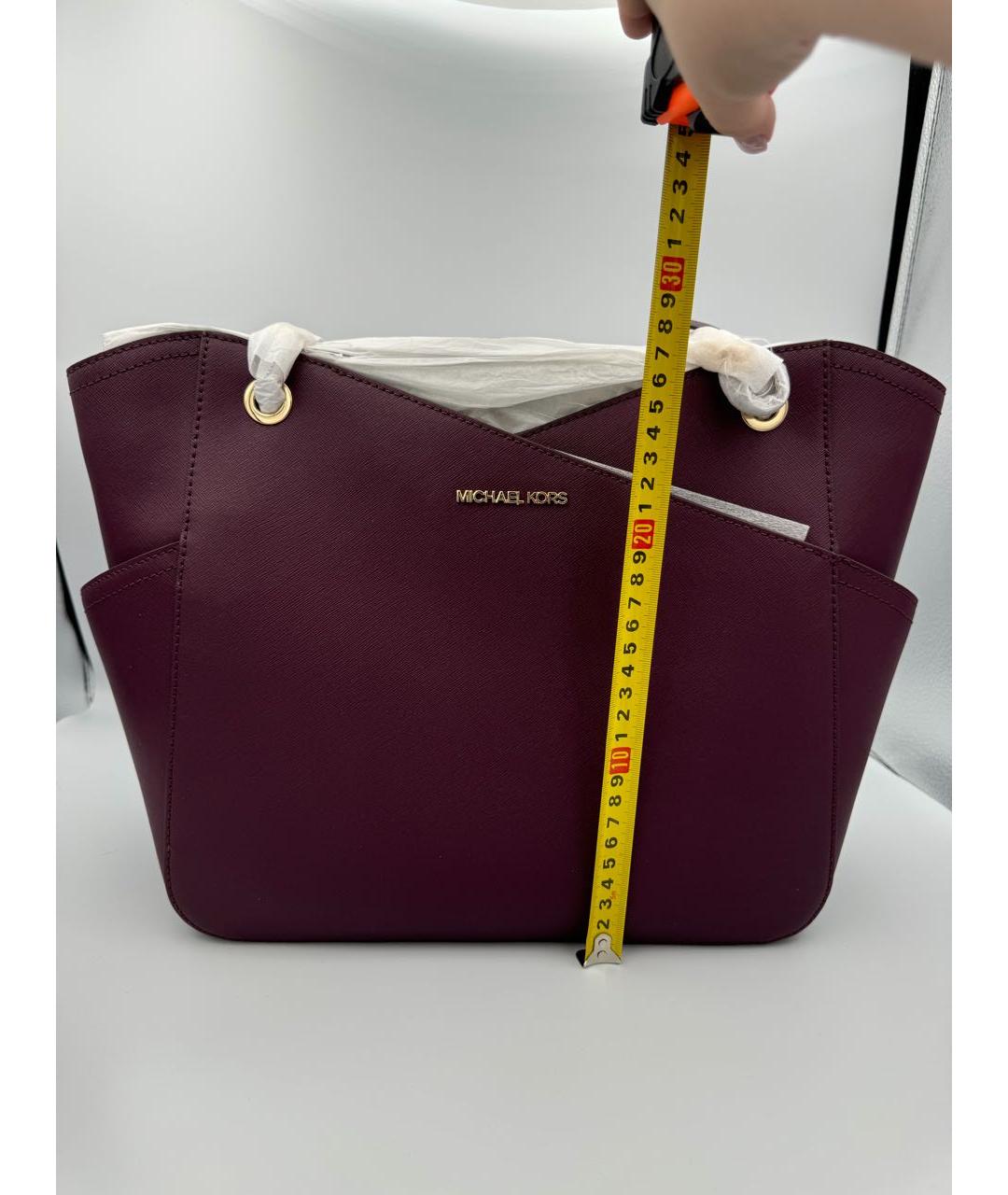 MICHAEL KORS Бордовая кожаная сумка через плечо, фото 4