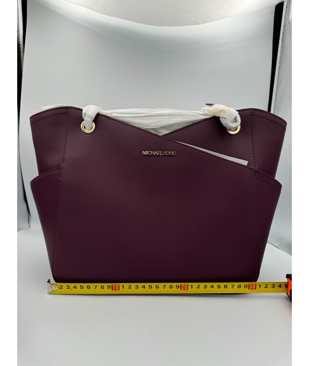 MICHAEL KORS Бордовая кожаная сумка через плечо, фото 3