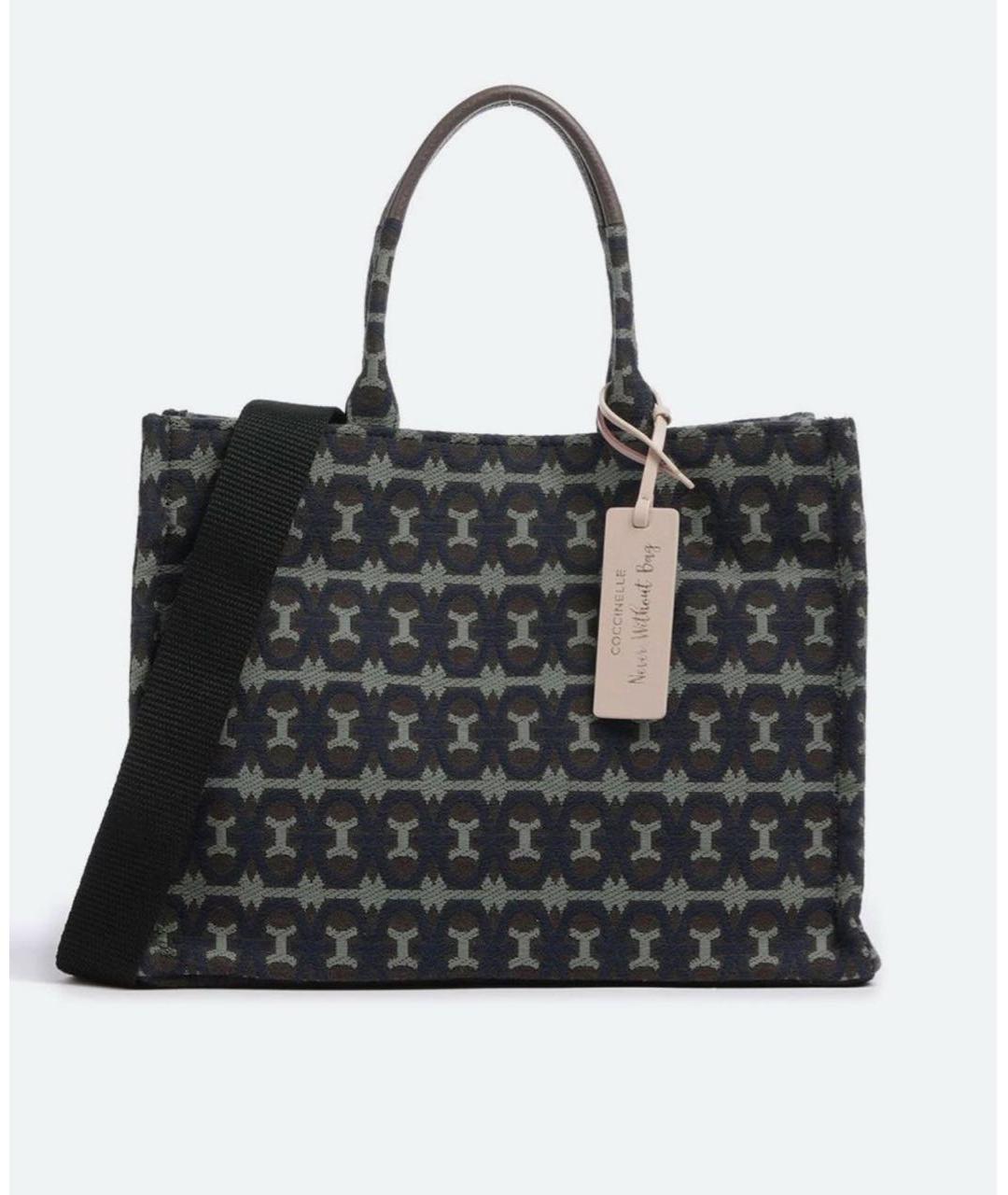 COCCINELLE Синяя тканевая сумка с короткими ручками, фото 6