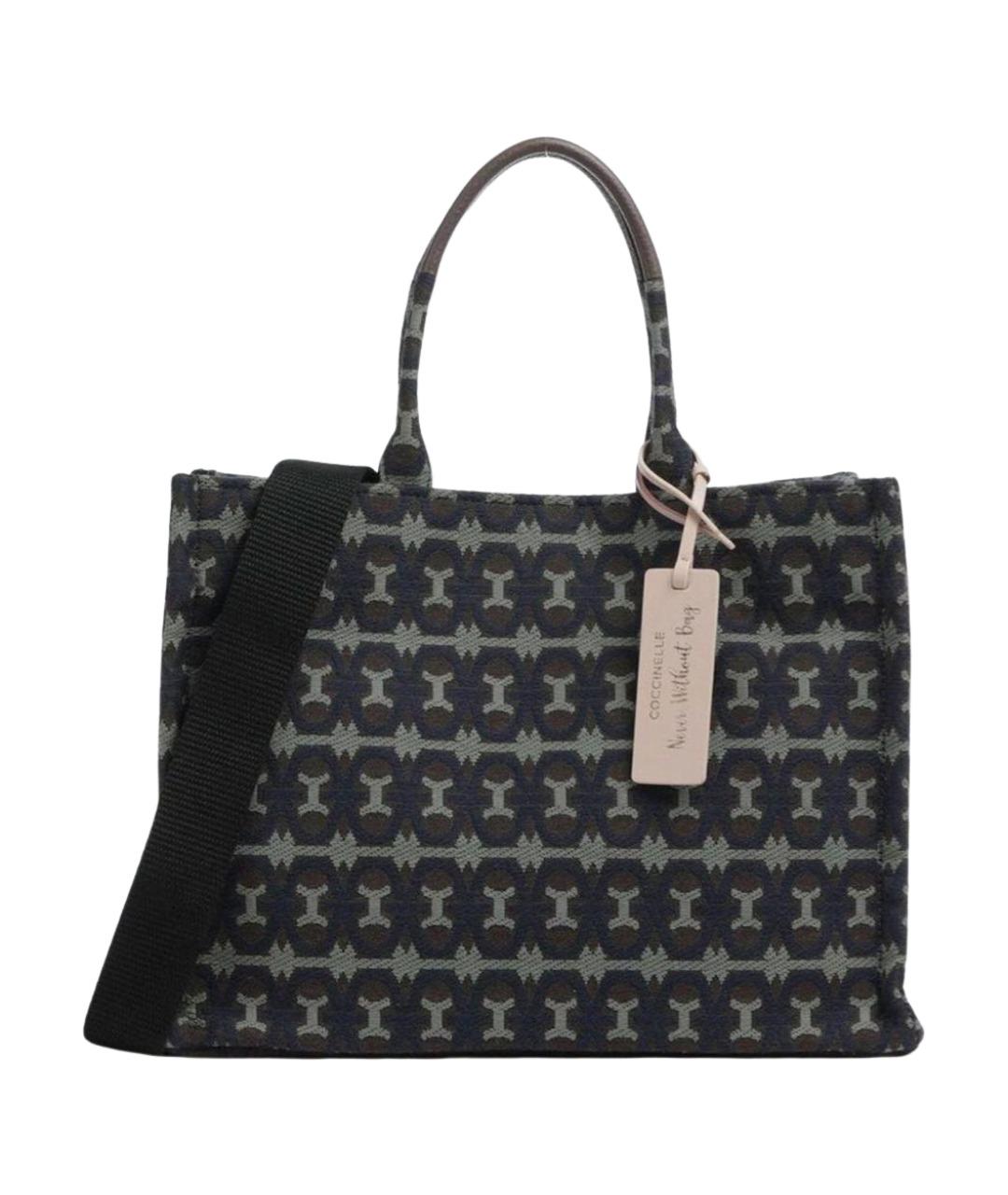 COCCINELLE Синяя тканевая сумка с короткими ручками, фото 1