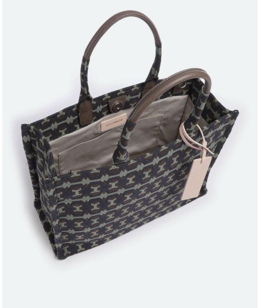 COCCINELLE Синяя тканевая сумка с короткими ручками, фото 5