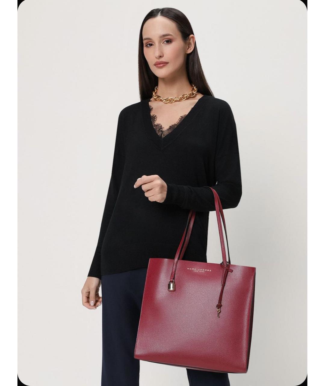 MARC JACOBS Бордовая кожаная сумка через плечо, фото 4