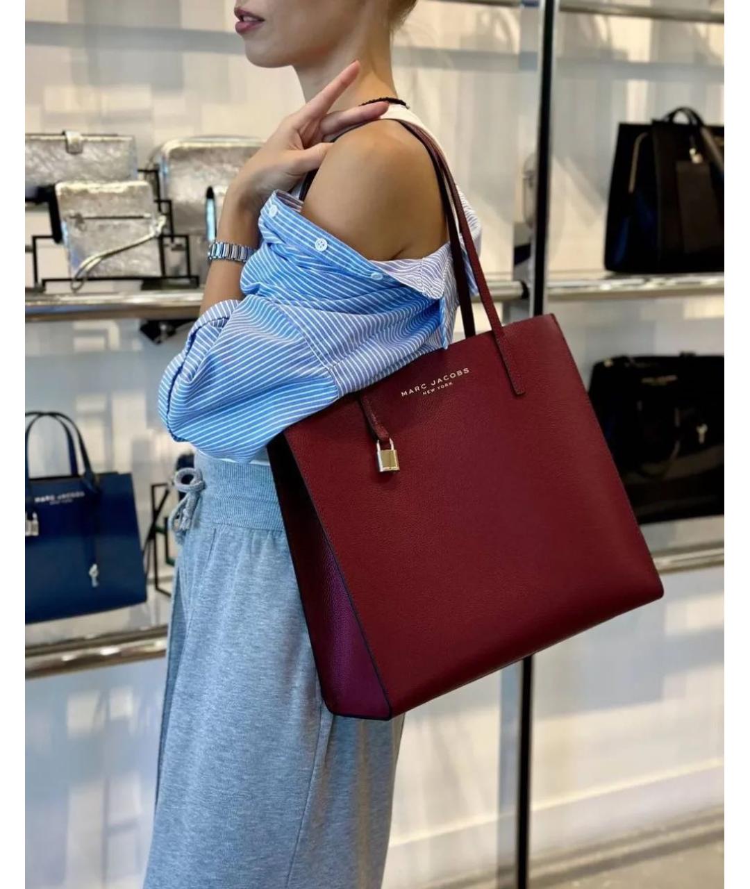 MARC JACOBS Бордовая кожаная сумка через плечо, фото 5