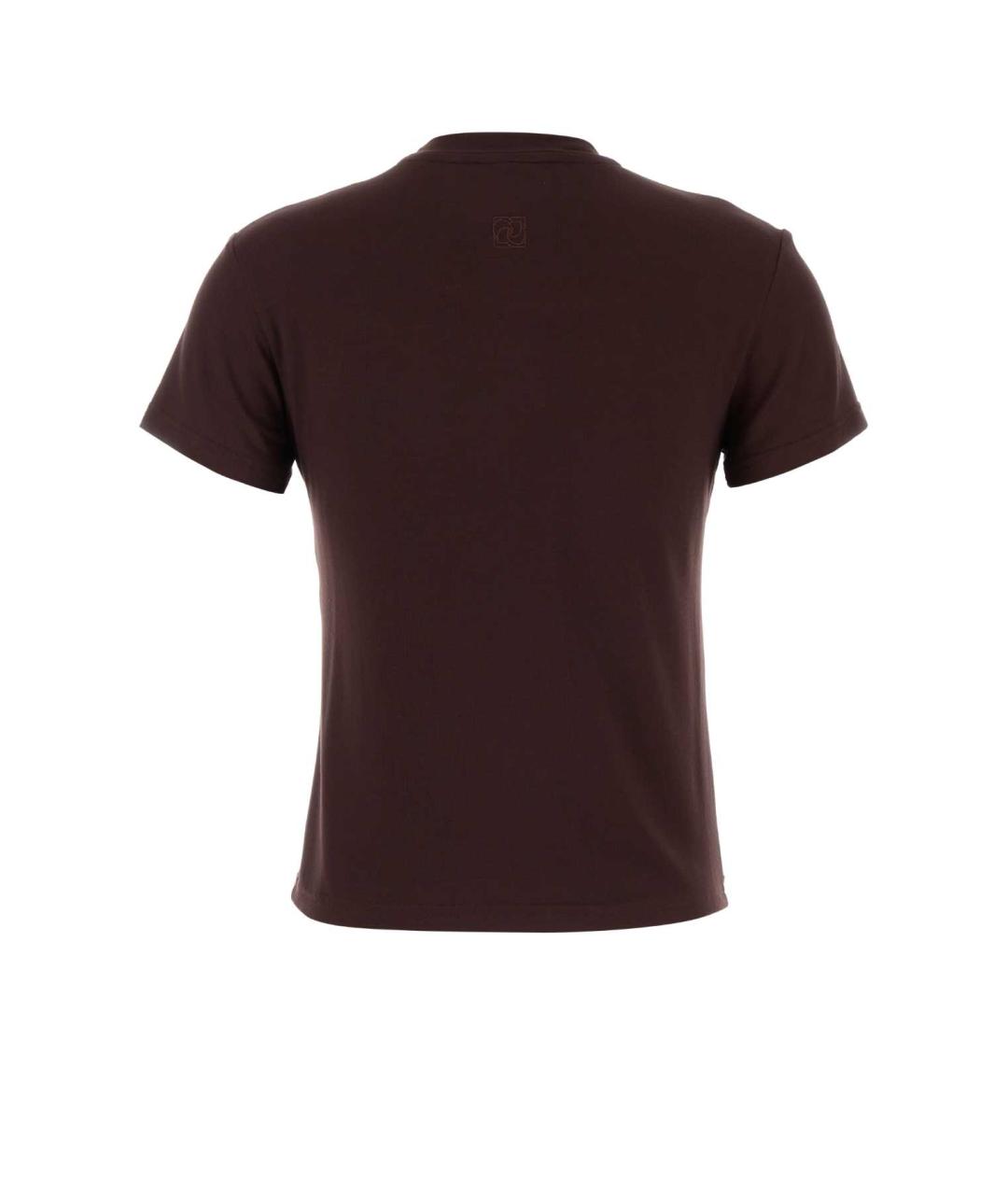 MAGDA BUTRYM Коричневая вискозная футболка, фото 2