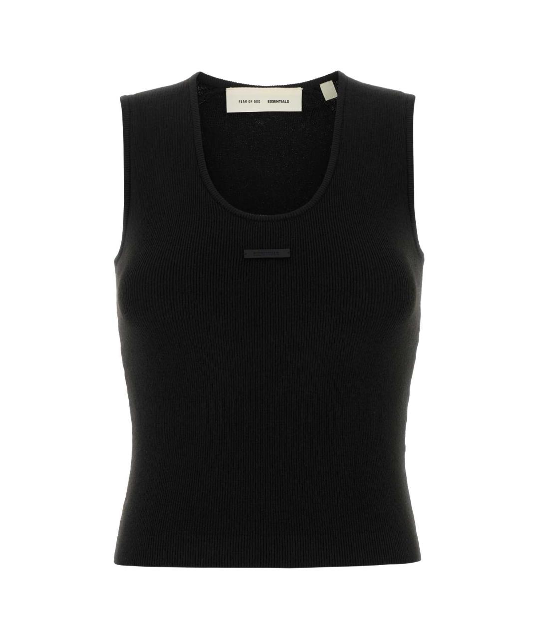 FEAR OF GOD ESSENTIALS Черная полиэстеровая майка, фото 1
