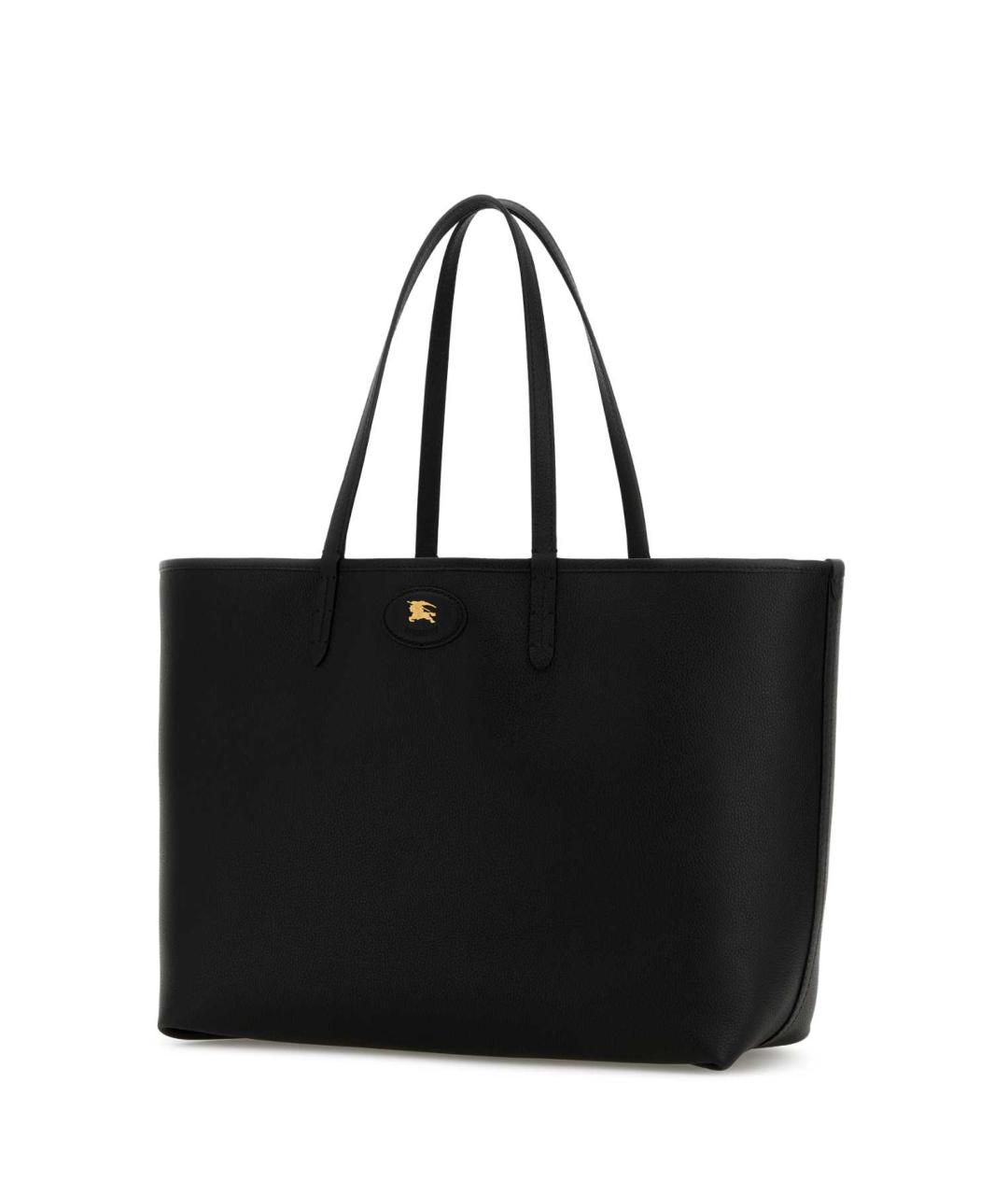 BURBERRY Черная кожаная сумка тоут, фото 2