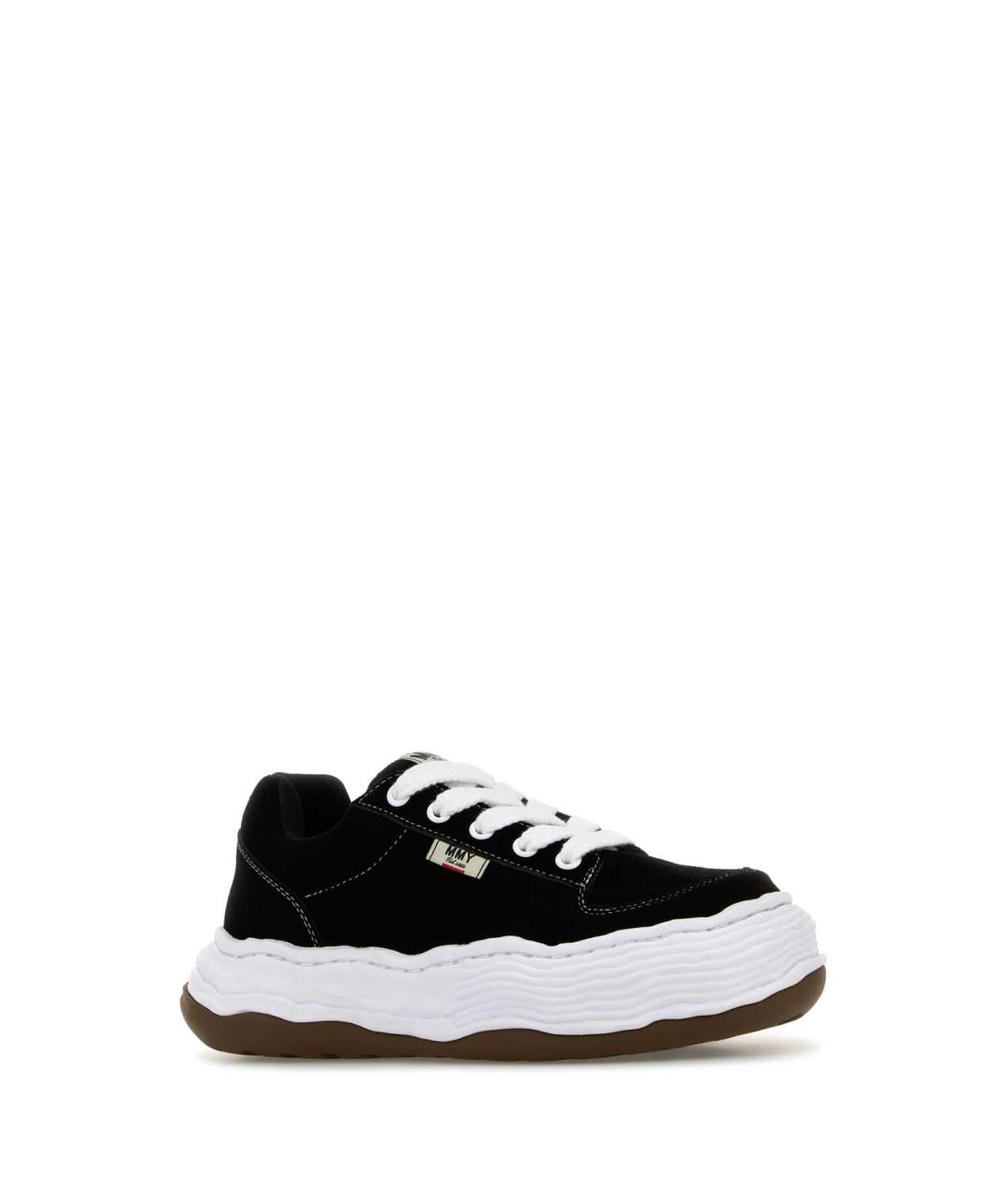 MAISON MIHARA YASUHIRO Черные текстильные низкие кроссовки / кеды, фото 2