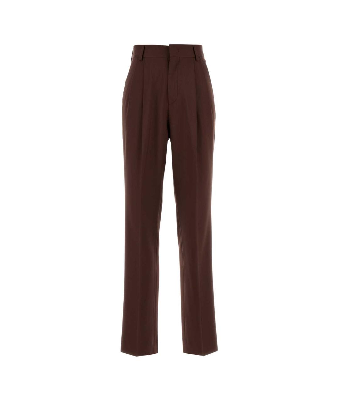 ARMARIUM Коричневые шерстяные прямые брюки, фото 1