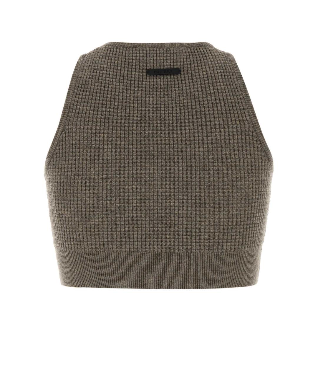 FEAR OF GOD ESSENTIALS Коричневая полиэстеровая майка, фото 2