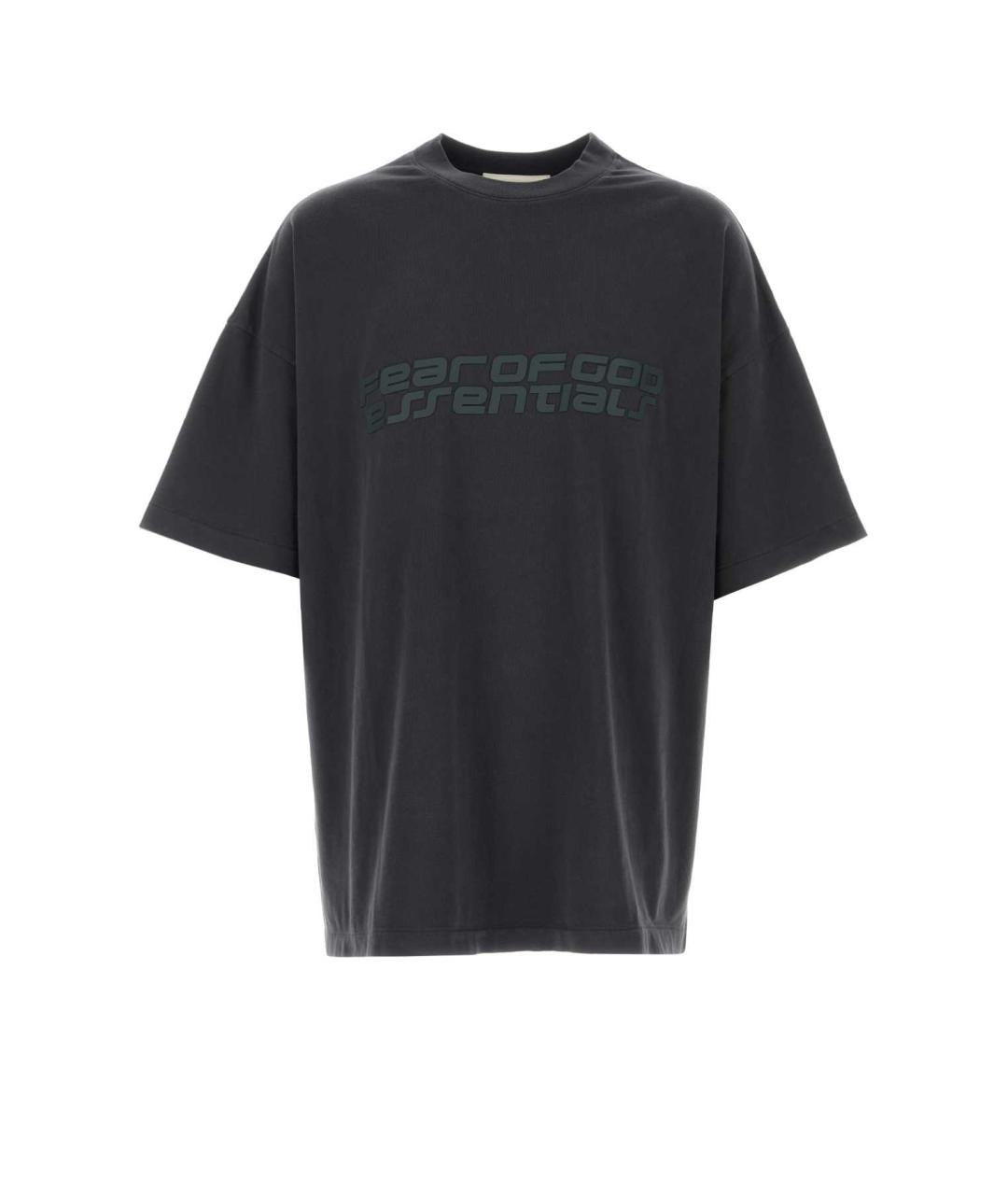 FEAR OF GOD ESSENTIALS Антрацитовая хлопковая футболка, фото 1