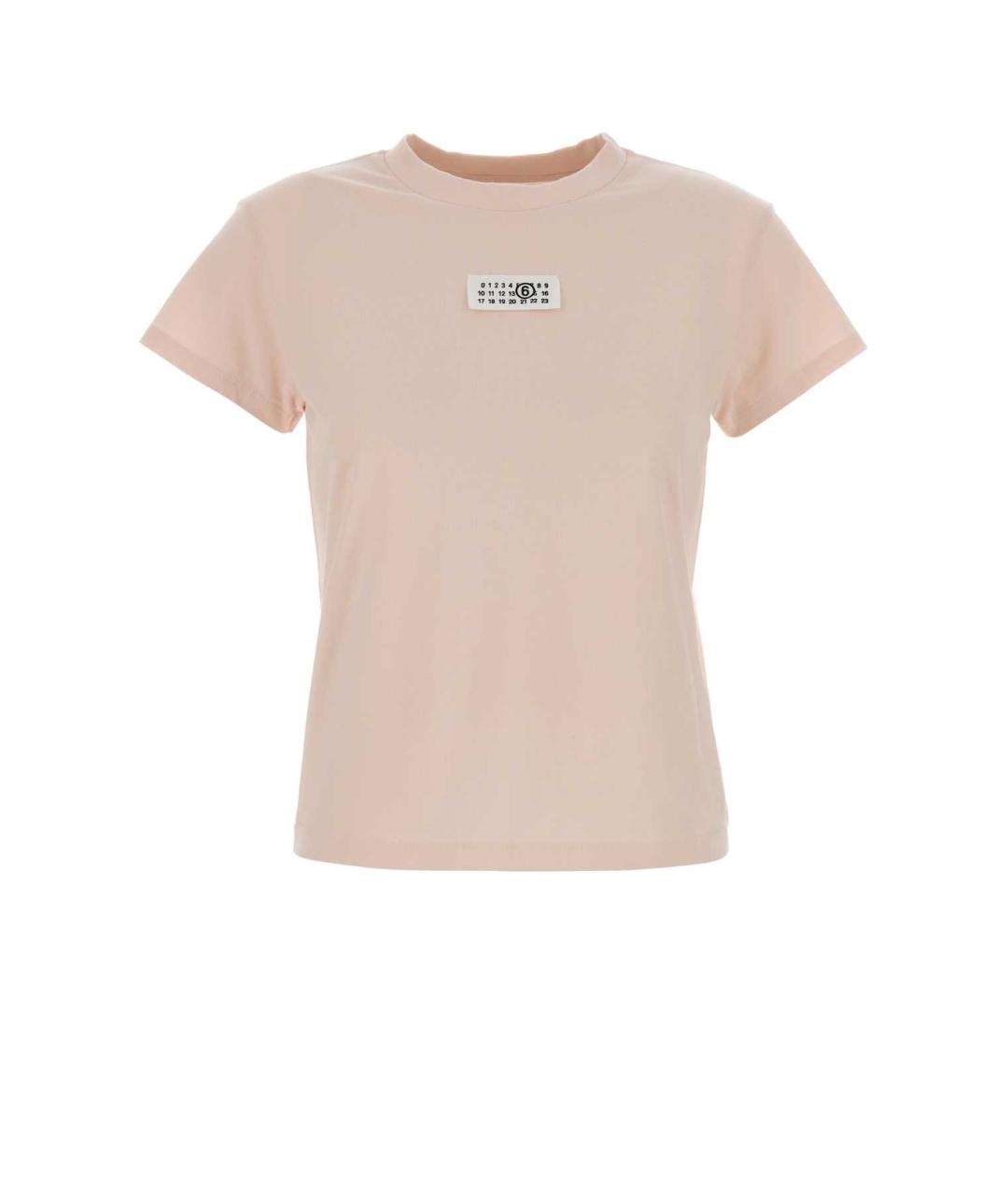 MM6 MAISON MARGIELA Розовая хлопковая футболка, фото 1