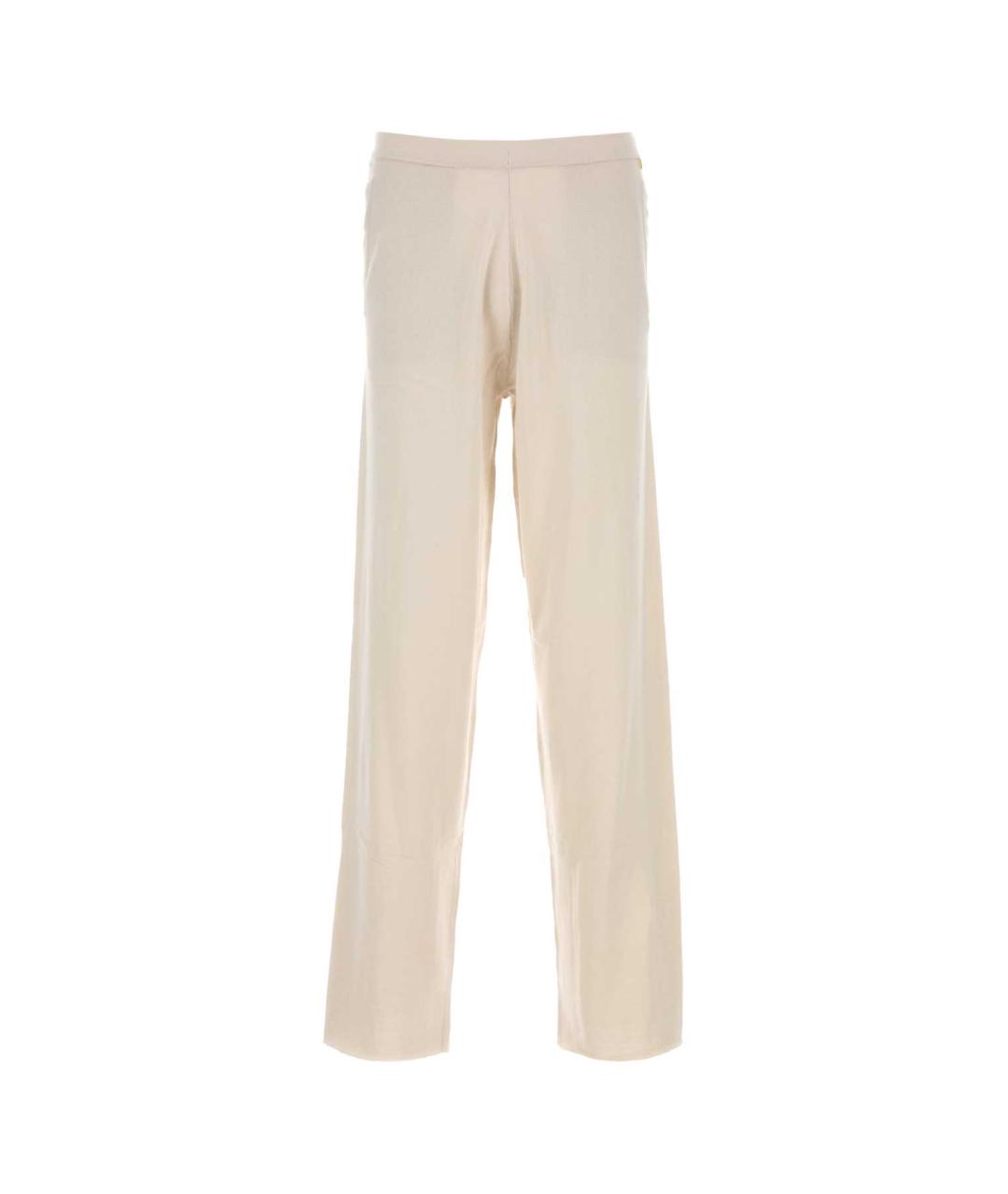 EXTREME CASHMERE Белые хлопковые прямые брюки, фото 1