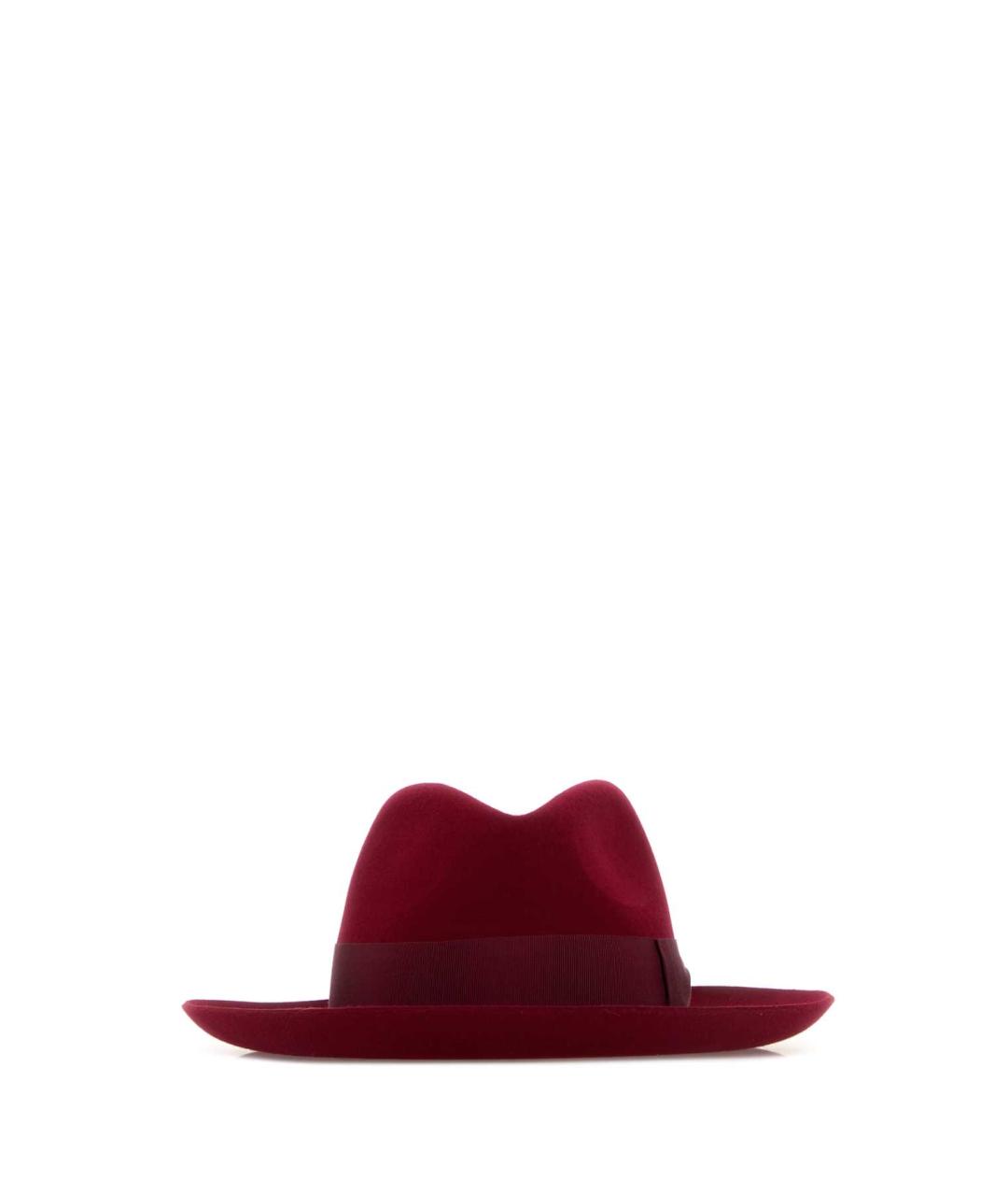 BORSALINO Бордовая шерстяная шляпа, фото 1