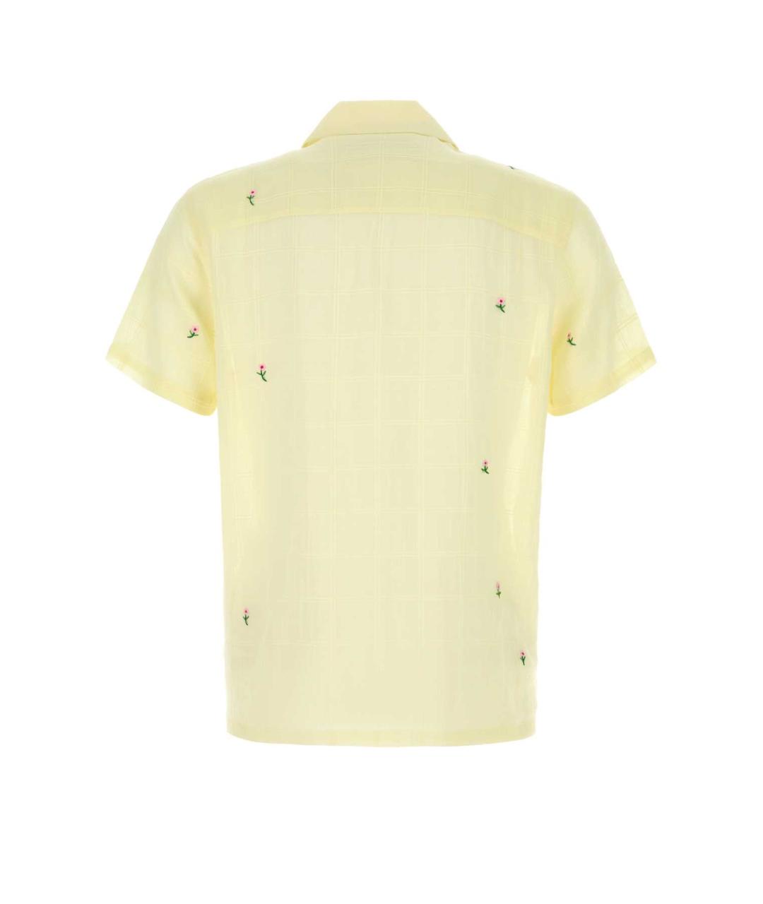 BAZISZT Желтая хлопковая кэжуал рубашка, фото 2