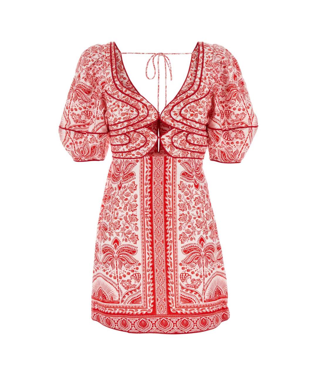 FARM RIO Мульти льняное коктейльное платье, фото 1