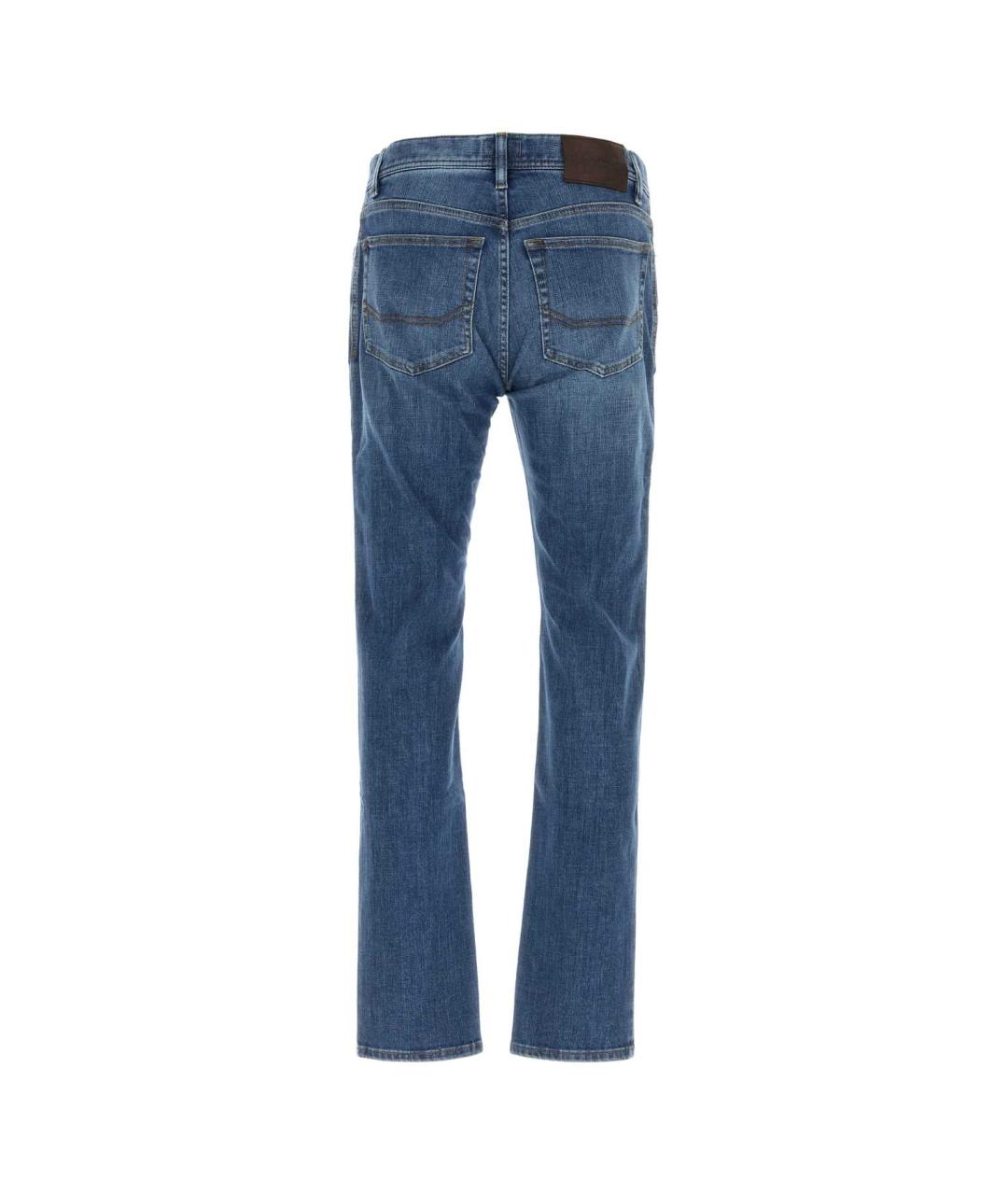 BRIONI Синие хлопковые прямые джинсы, фото 2