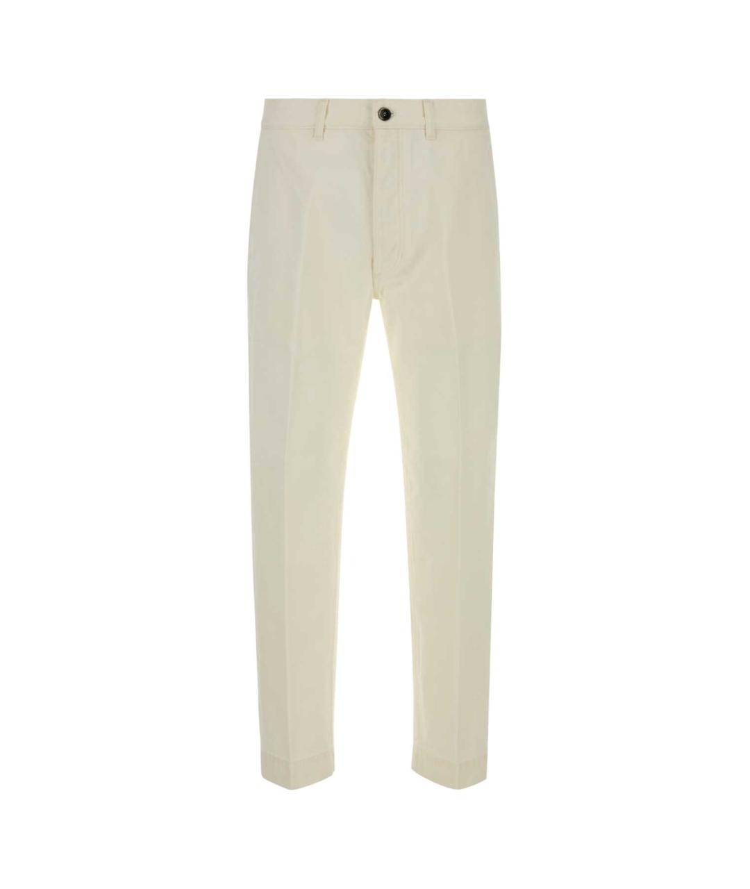 NINE IN THE MORNING Белые хлопковые прямые джинсы, фото 1