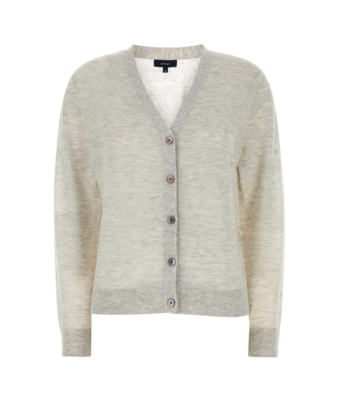 SOEUR Серый синтетический кардиган, фото 1