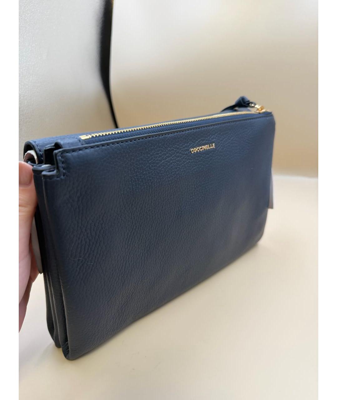 COCCINELLE Темно-синяя кожаная сумка через плечо, фото 5