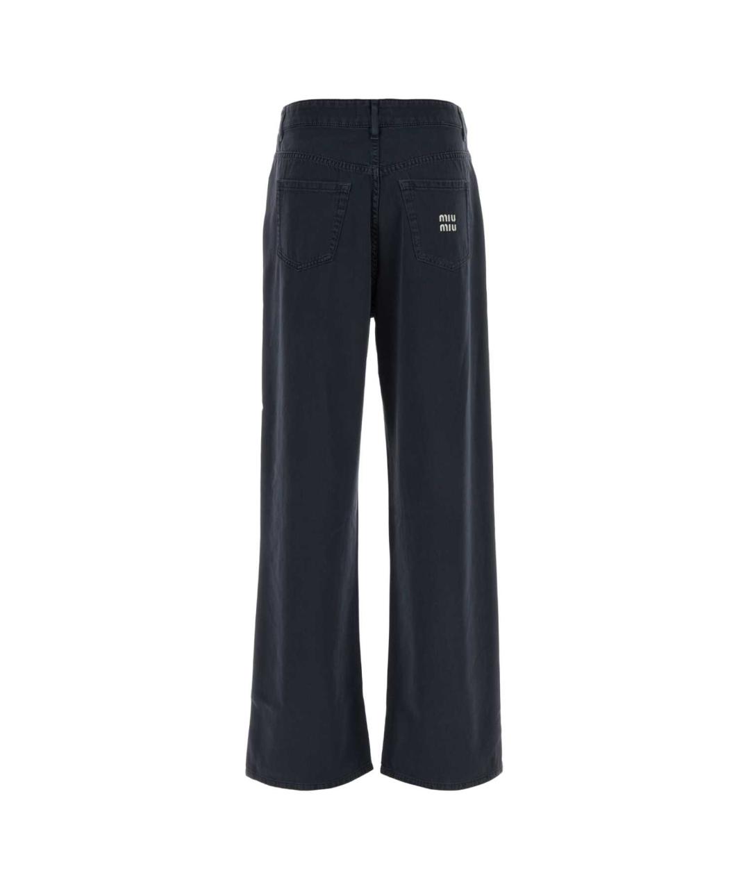 MIU MIU Серые хлопковые прямые джинсы, фото 2