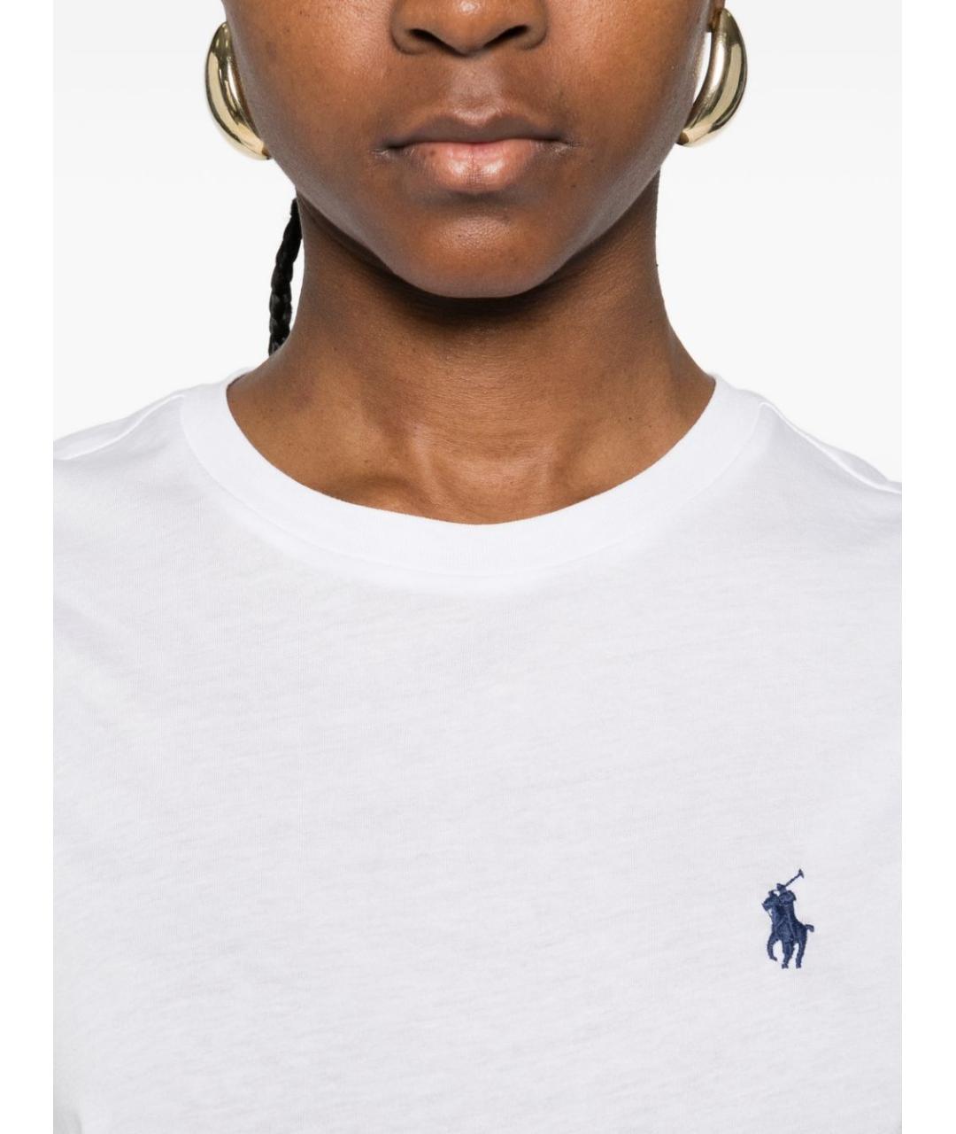 POLO RALPH LAUREN Белая хлопковая футболка, фото 4