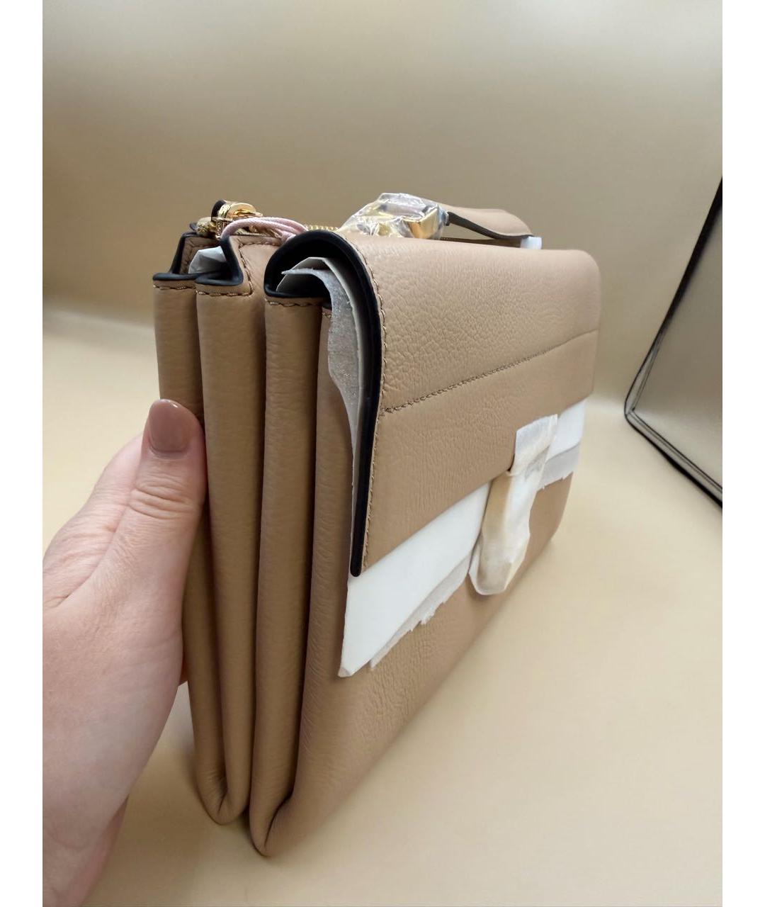 COCCINELLE Бежевая кожаная сумка через плечо, фото 4