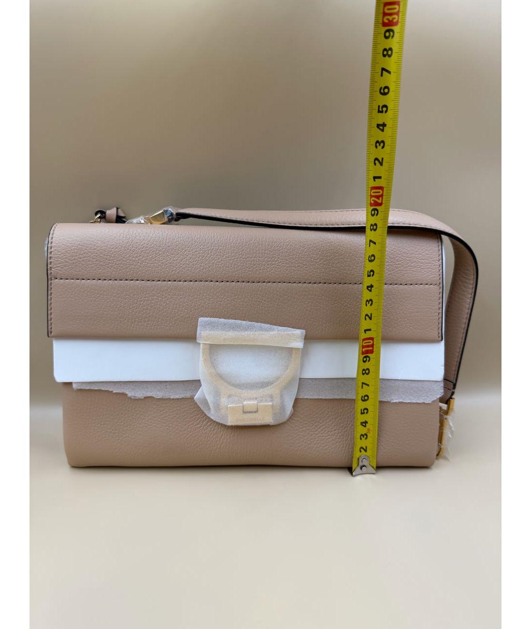 COCCINELLE Бежевая кожаная сумка через плечо, фото 3
