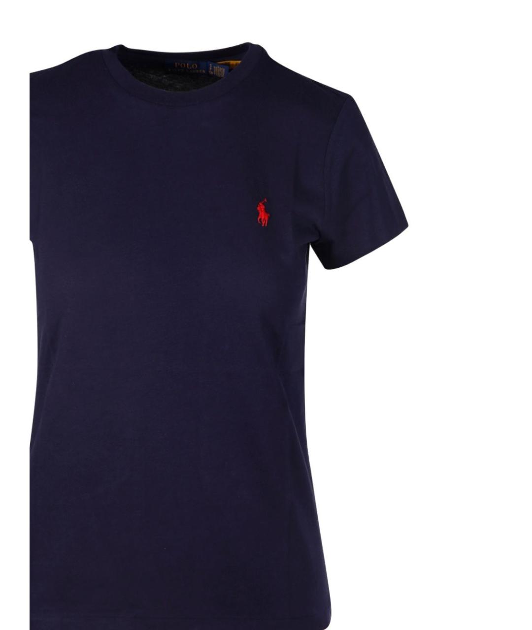 POLO RALPH LAUREN Синяя хлопковая футболка, фото 2