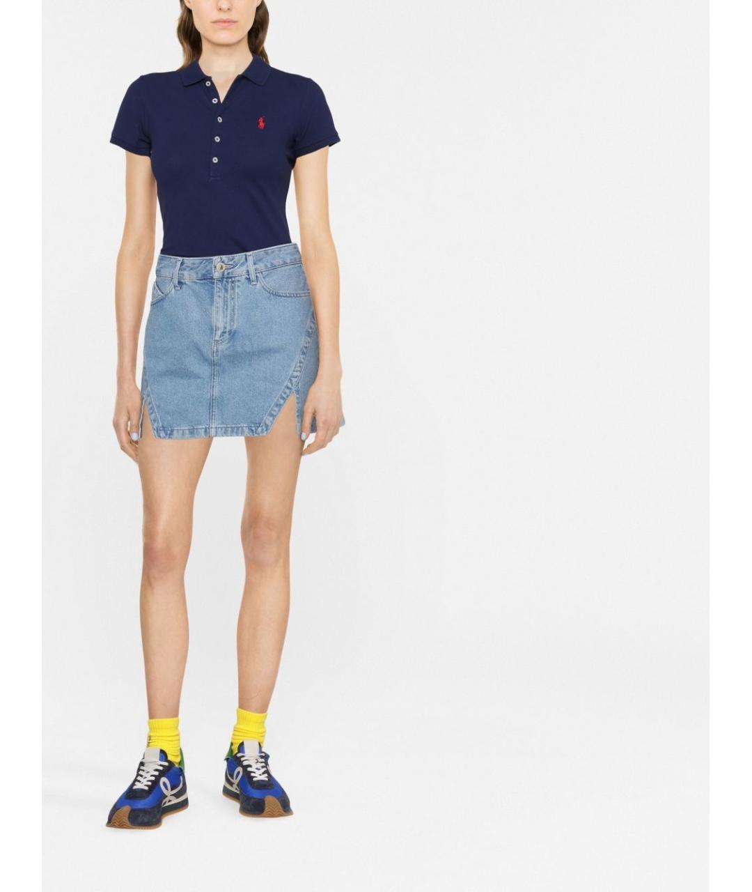 POLO RALPH LAUREN Синяя хлопковая футболка, фото 3