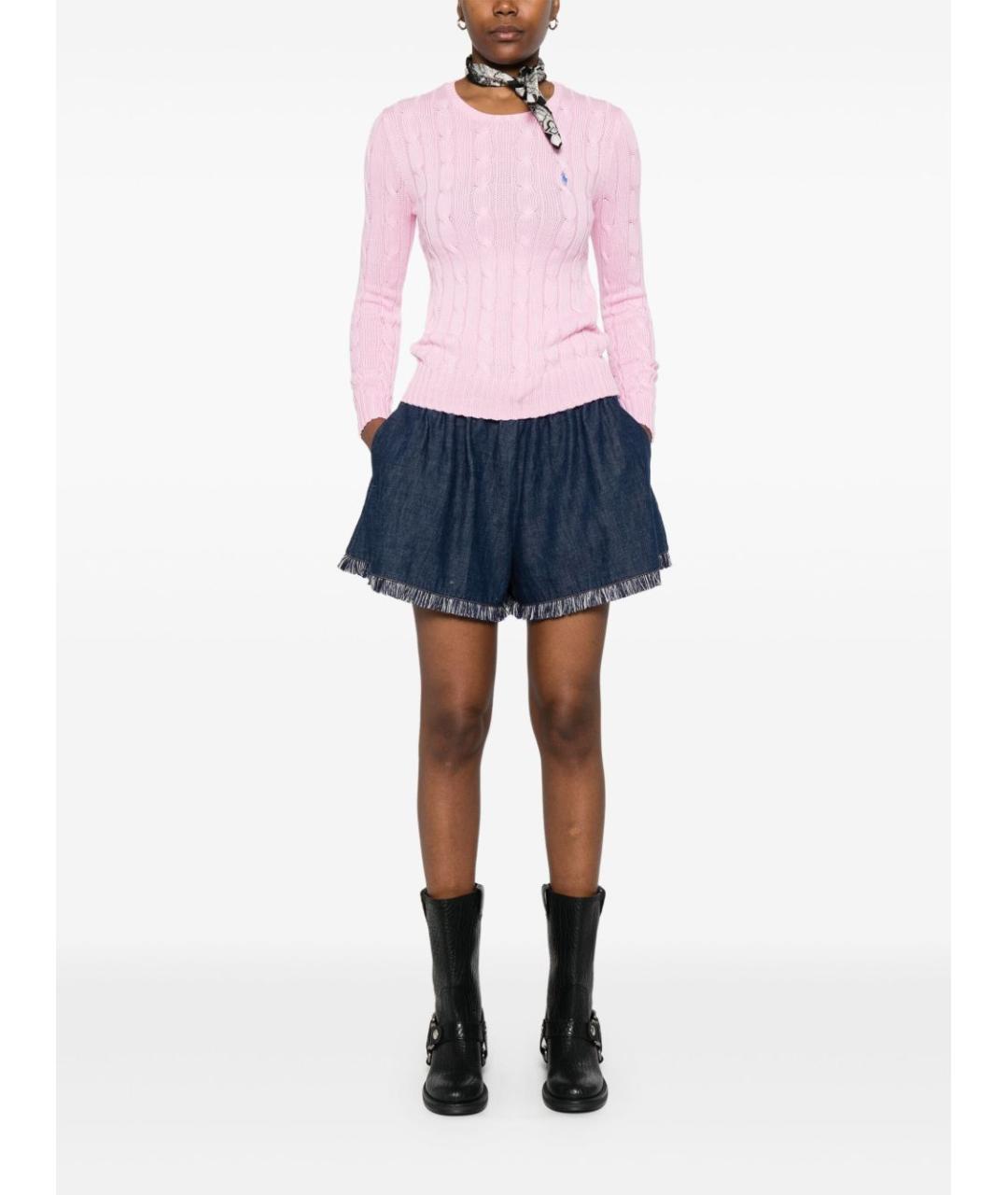 POLO RALPH LAUREN Розовый хлопковый джемпер / свитер, фото 4