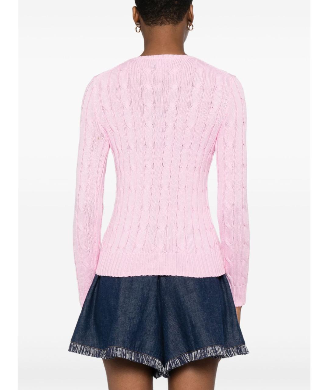 POLO RALPH LAUREN Розовый хлопковый джемпер / свитер, фото 2