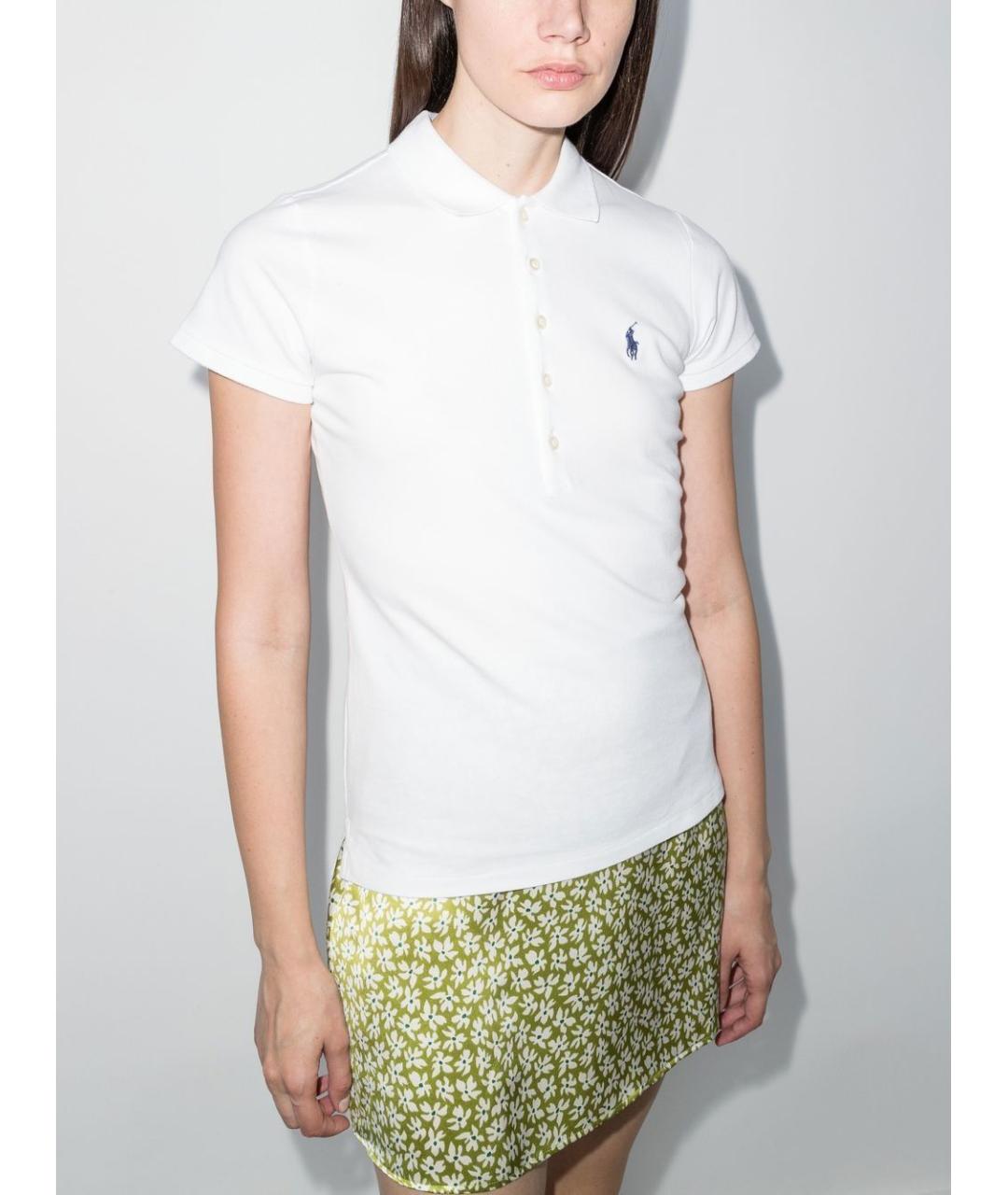 POLO RALPH LAUREN Белая хлопковая футболка, фото 4