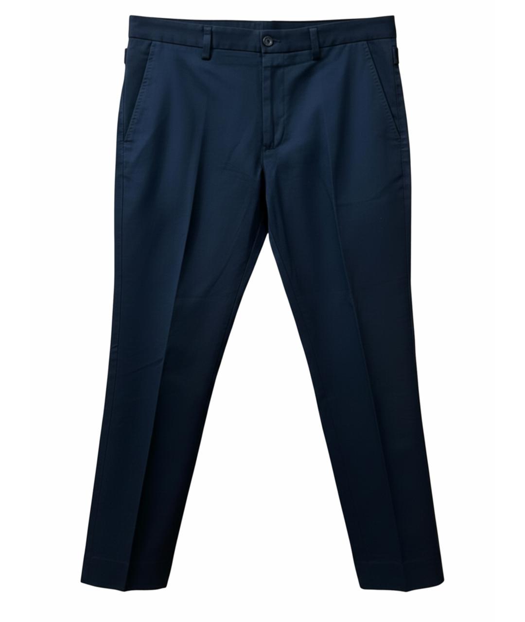 DOLCE&GABBANA Темно-синие хлопковые повседневные брюки, фото 1