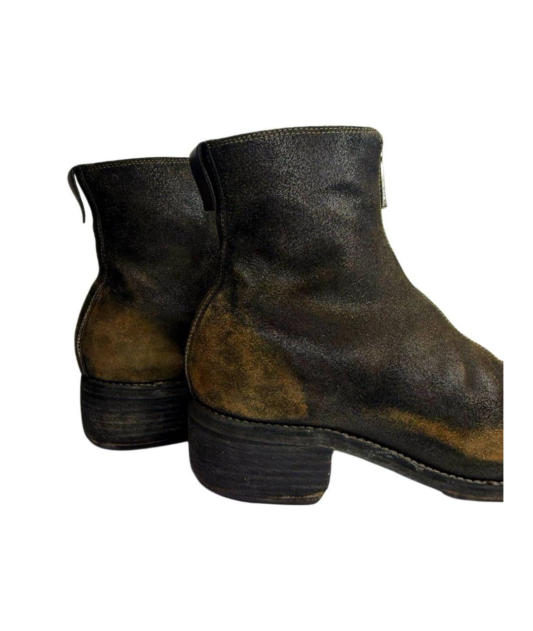 GUIDI Антрацитовые кожаные ботинки, фото 5