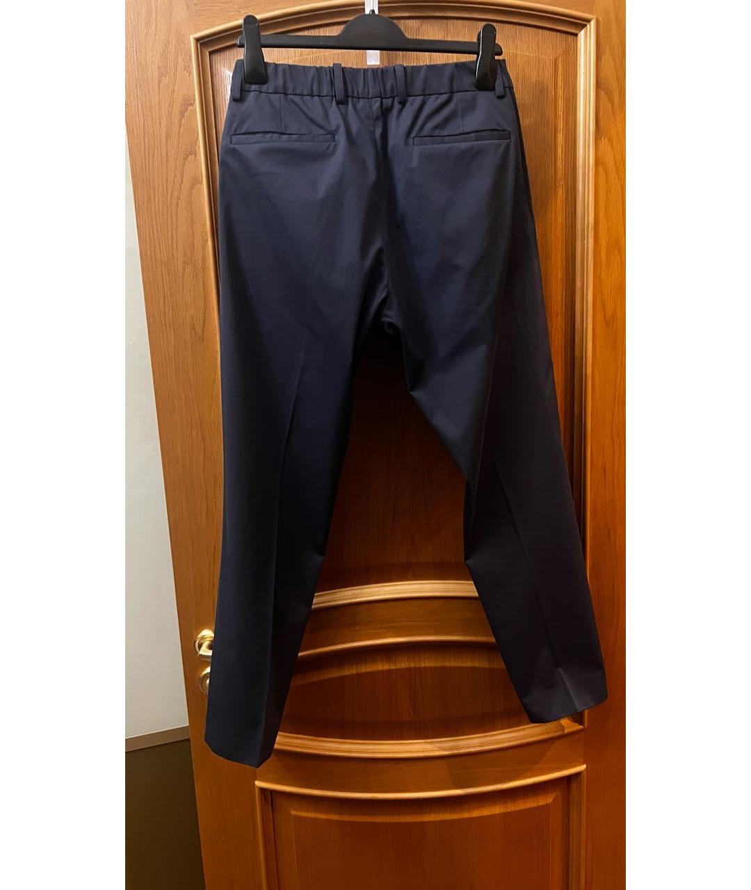 LORO PIANA Темно-синие хлопковые повседневные брюки, фото 2
