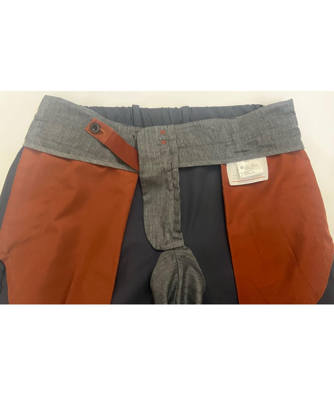 LORO PIANA Темно-синие хлопковые повседневные брюки, фото 3