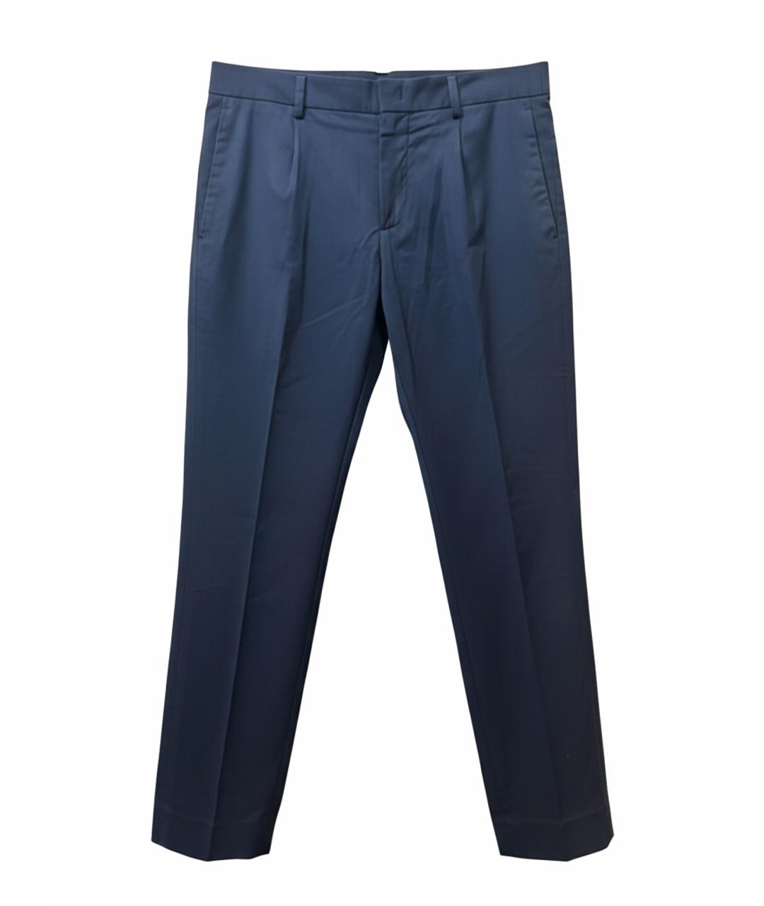 LORO PIANA Темно-синие хлопковые повседневные брюки, фото 1