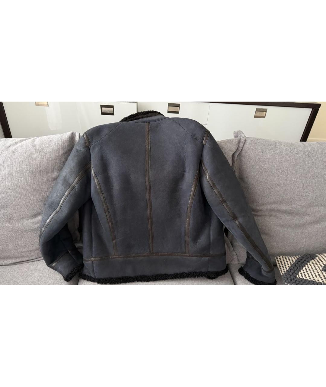 ETRO Темно-синяя кожаная дубленка/шуба, фото 2