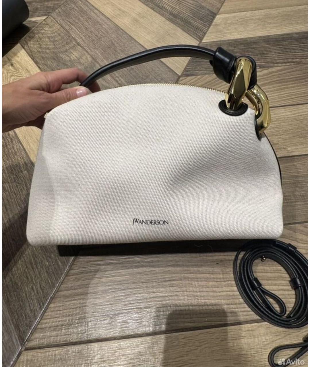 J.W.ANDERSON Бежевая тканевая сумка через плечо, фото 7