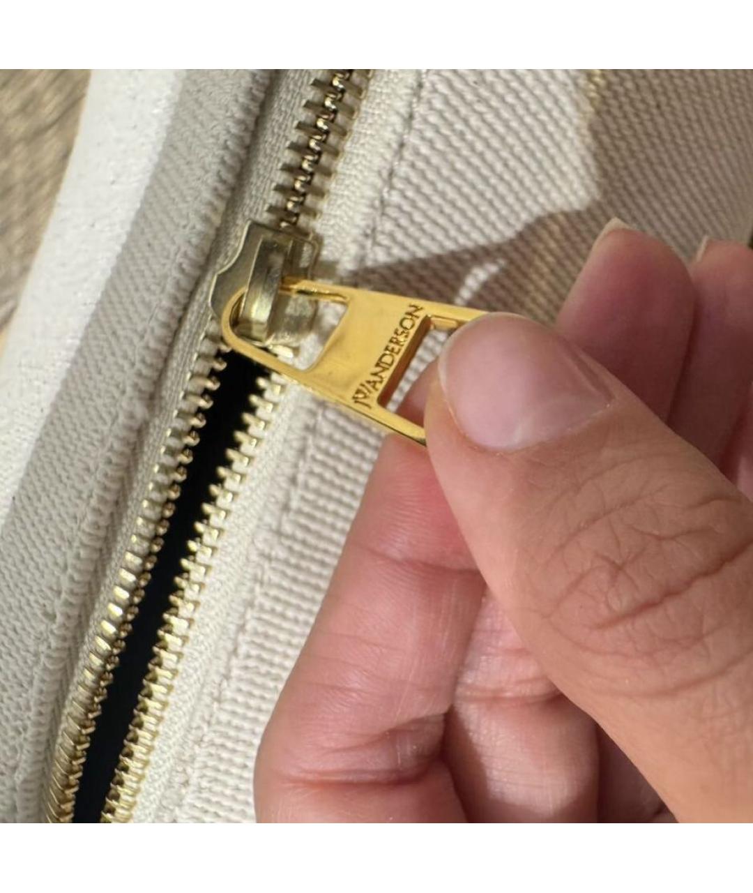 J.W.ANDERSON Бежевая тканевая сумка через плечо, фото 5